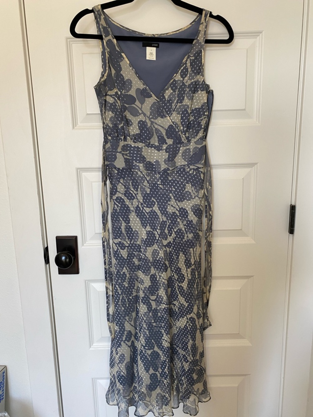 J.Crew Blue and Cream Floral Dress